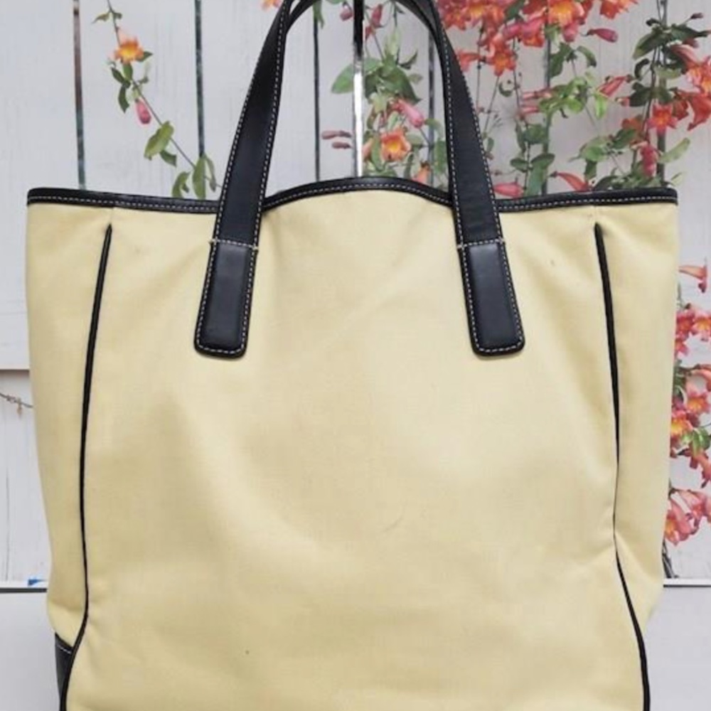 Vintage yellow Coach canvas Tote